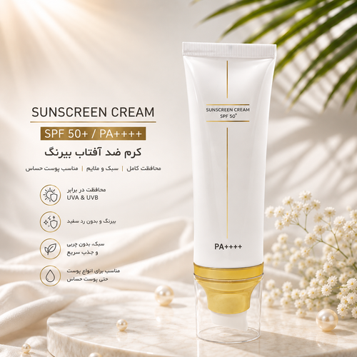 کرم ضدآفتاب +SPF50 بی رنگ لدور مناسب انواع پوست ۸۰ میلی لیتر