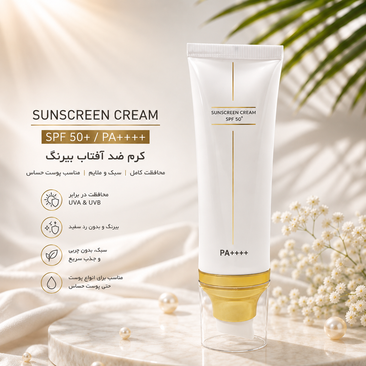 کرم ضدآفتاب +SPF50 بی رنگ لدور مناسب انواع پوست ۸۰ میلی لیتر